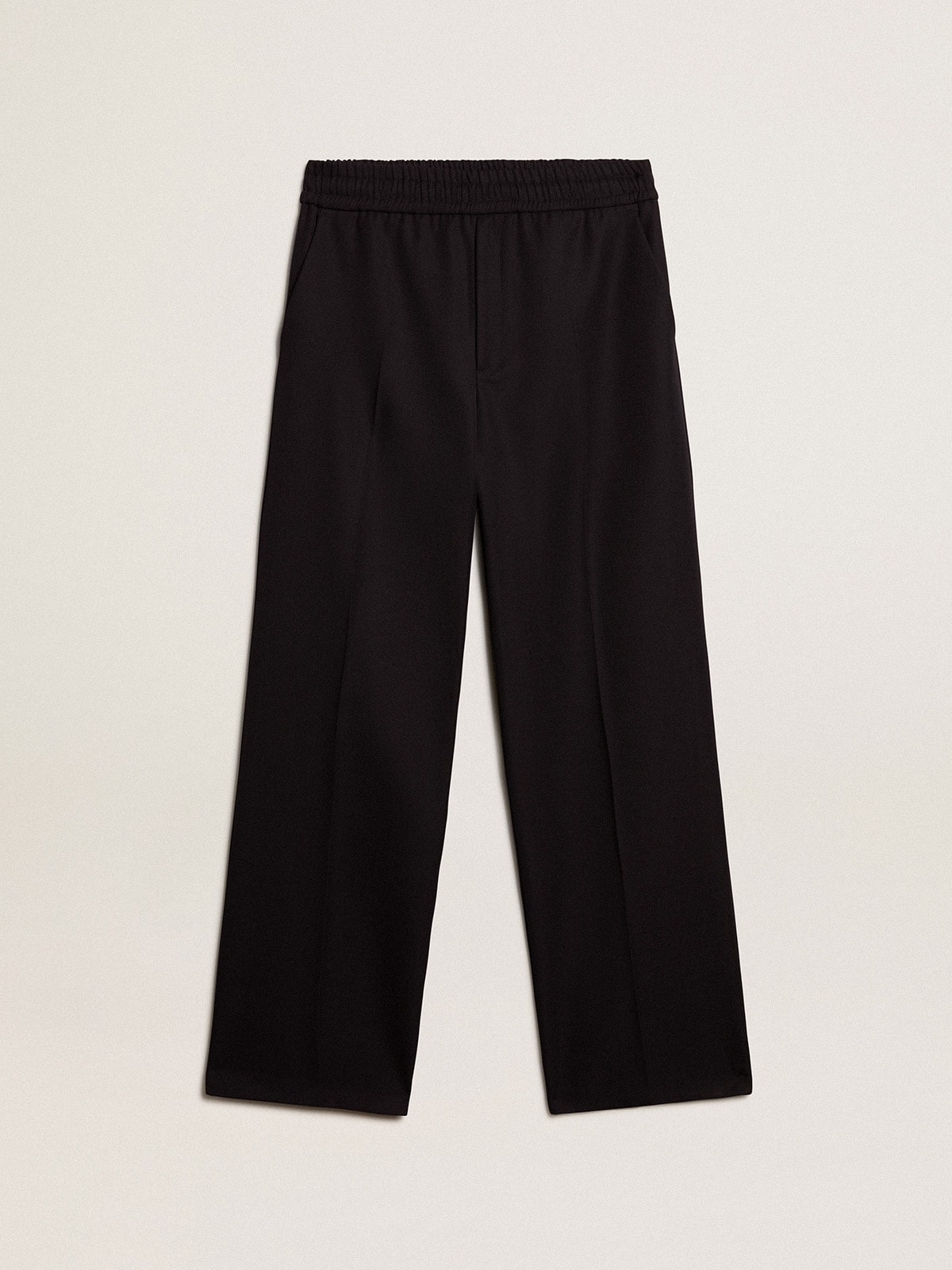 Men’s joggers in dark blue wool