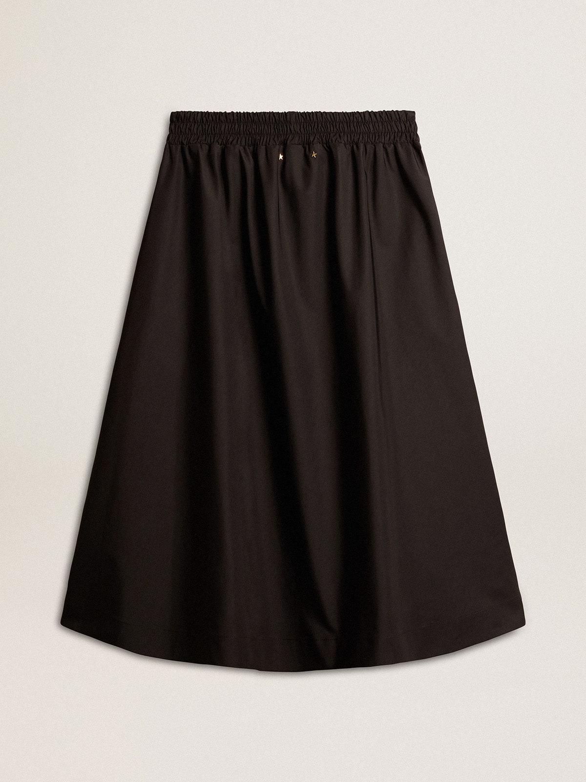Flared skirt in black technical nylon