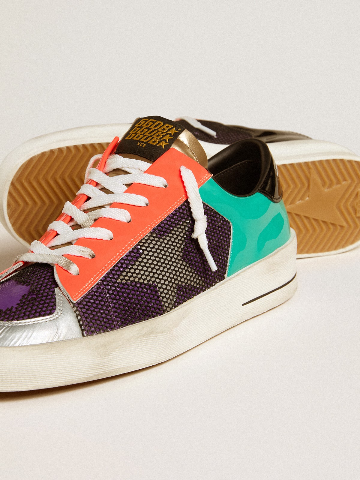 Men's Stardan LAB in patent leather and mesh with rubber star