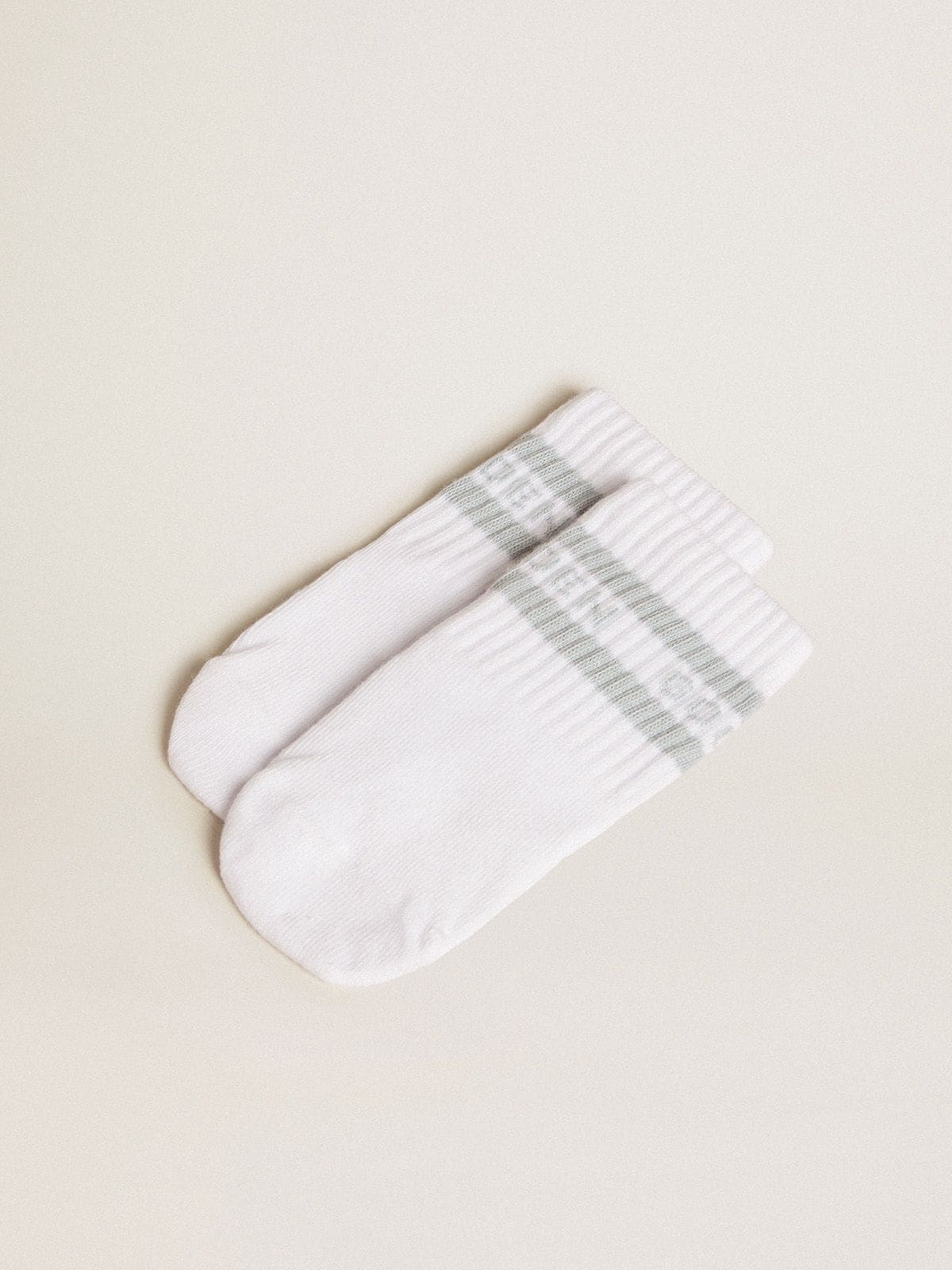 Baby School set in white nappa with powder-blue leather heel tab