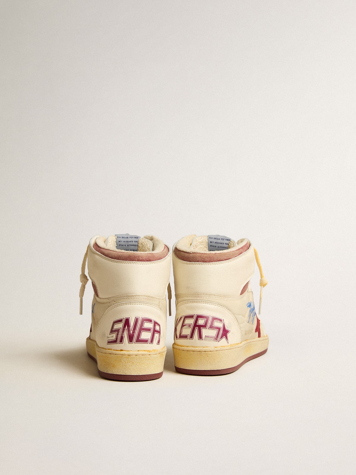 Sky-Star in beige nylon and nappa with pomegranate suede star