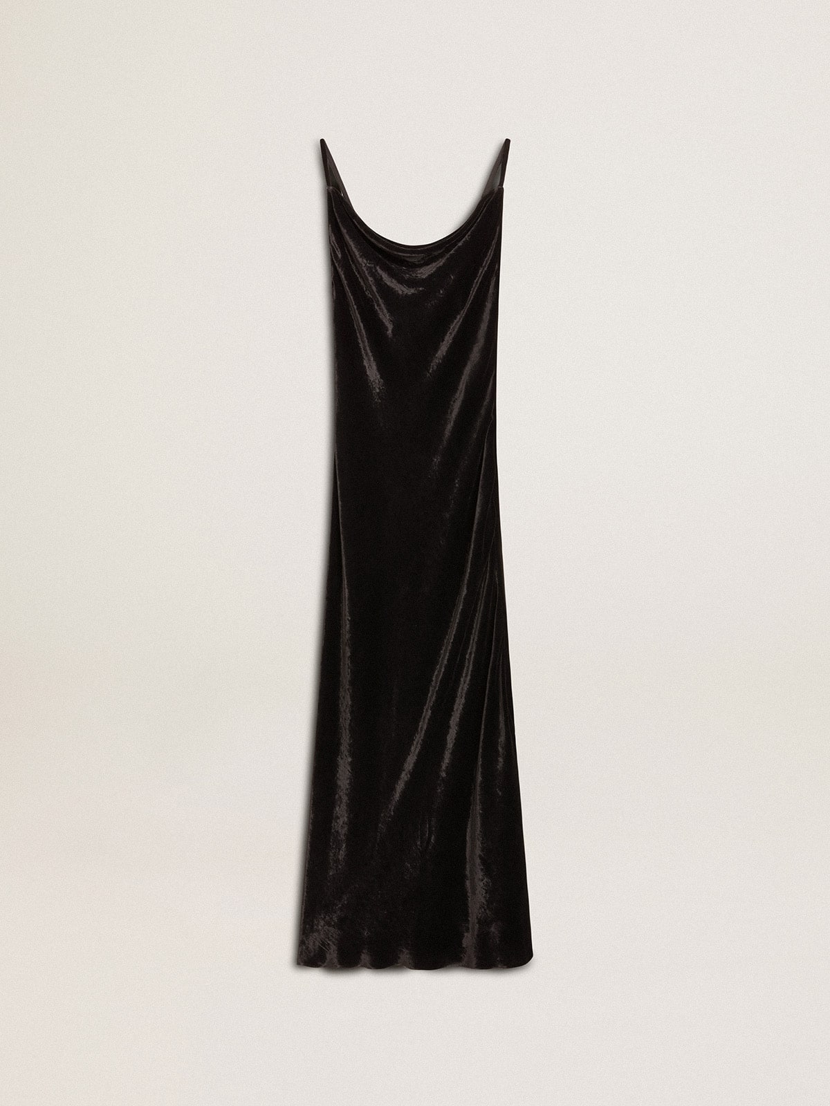 Women's black velvet-effect slip dress