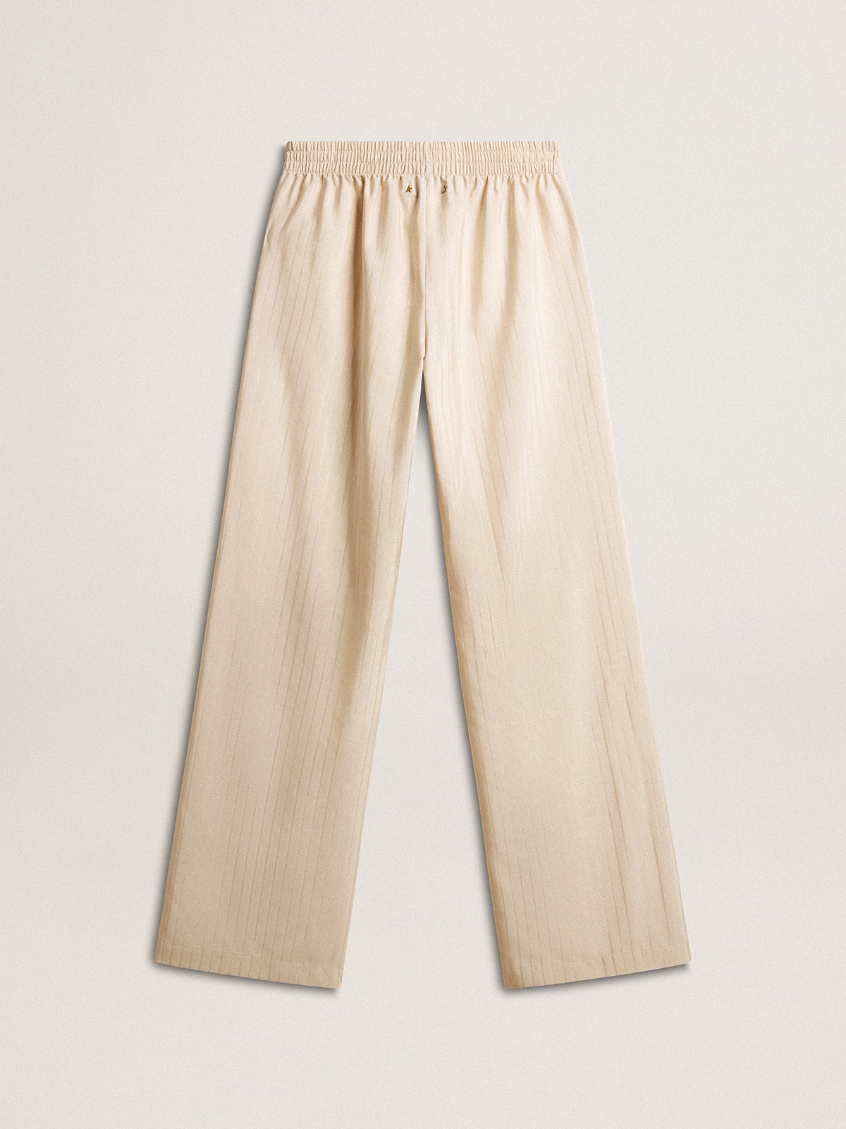 Women's light beige silk and viscose joggers
