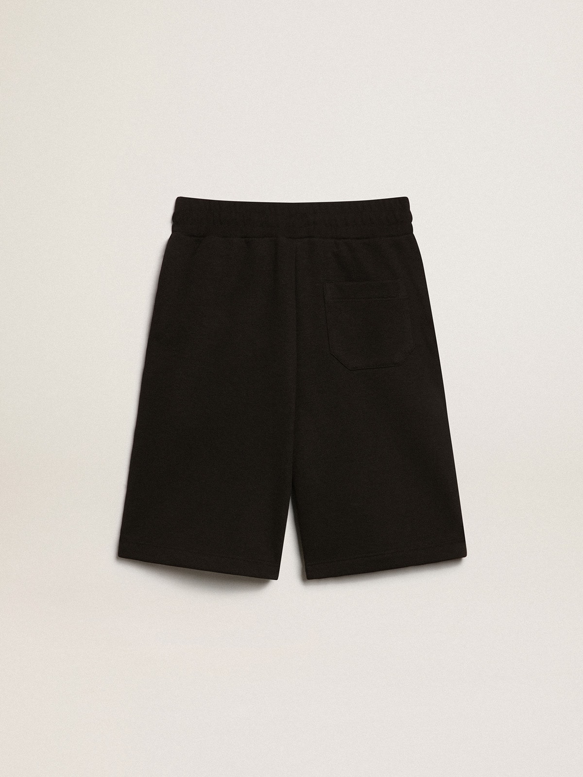 Boys’ black Bermuda shorts with white stars