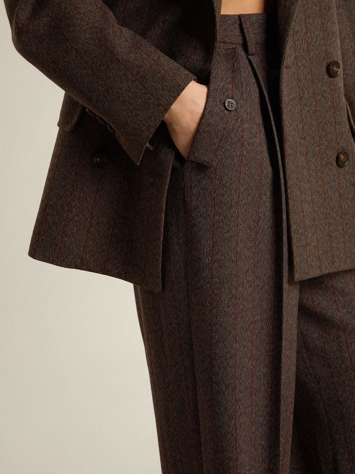 Women's brown virgin wool pants