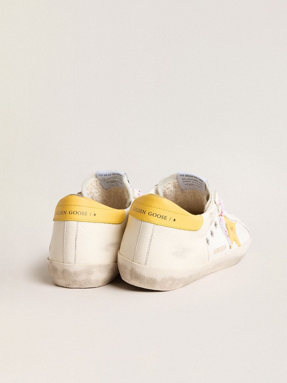 Men’s Super-Star in mesh and nappa leather with yellow leather star and heel tab