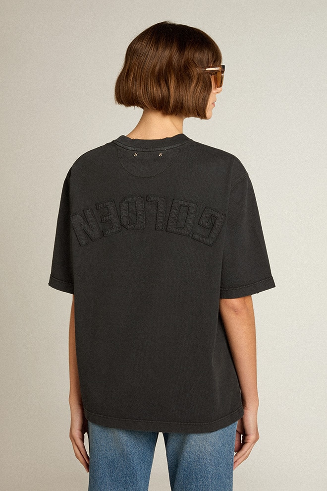T-shirt in washed black with reverse logo on the back - Jersey Capsule
