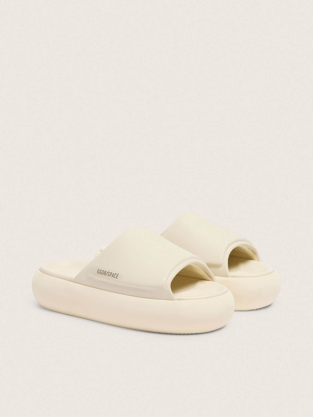 Women's Space-Star Slide slip-ons in white leather