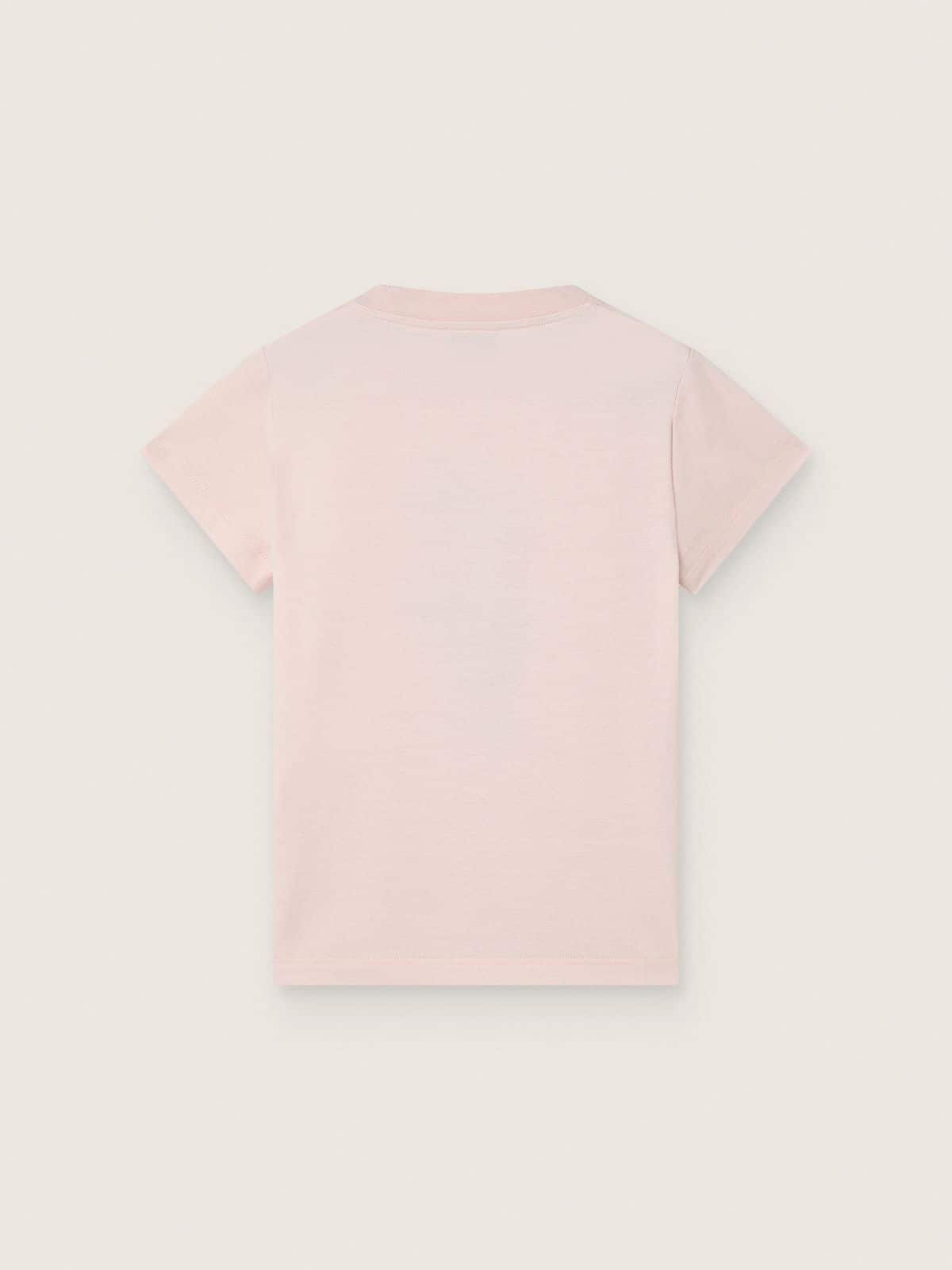 Journey T-shirt for girls in pink cotton jersey with digital mascot print