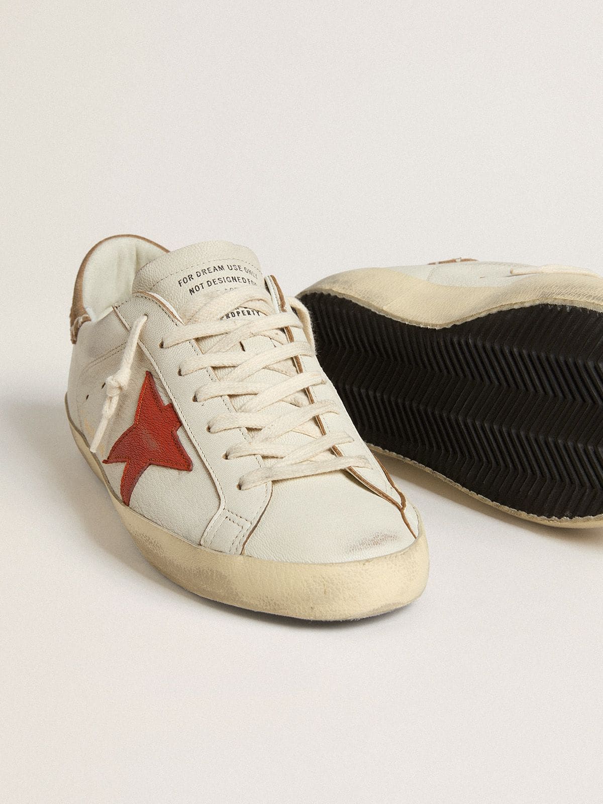 Men's Super-Star LTD in nappa leather with orange leather star and tobacco suede heel tab