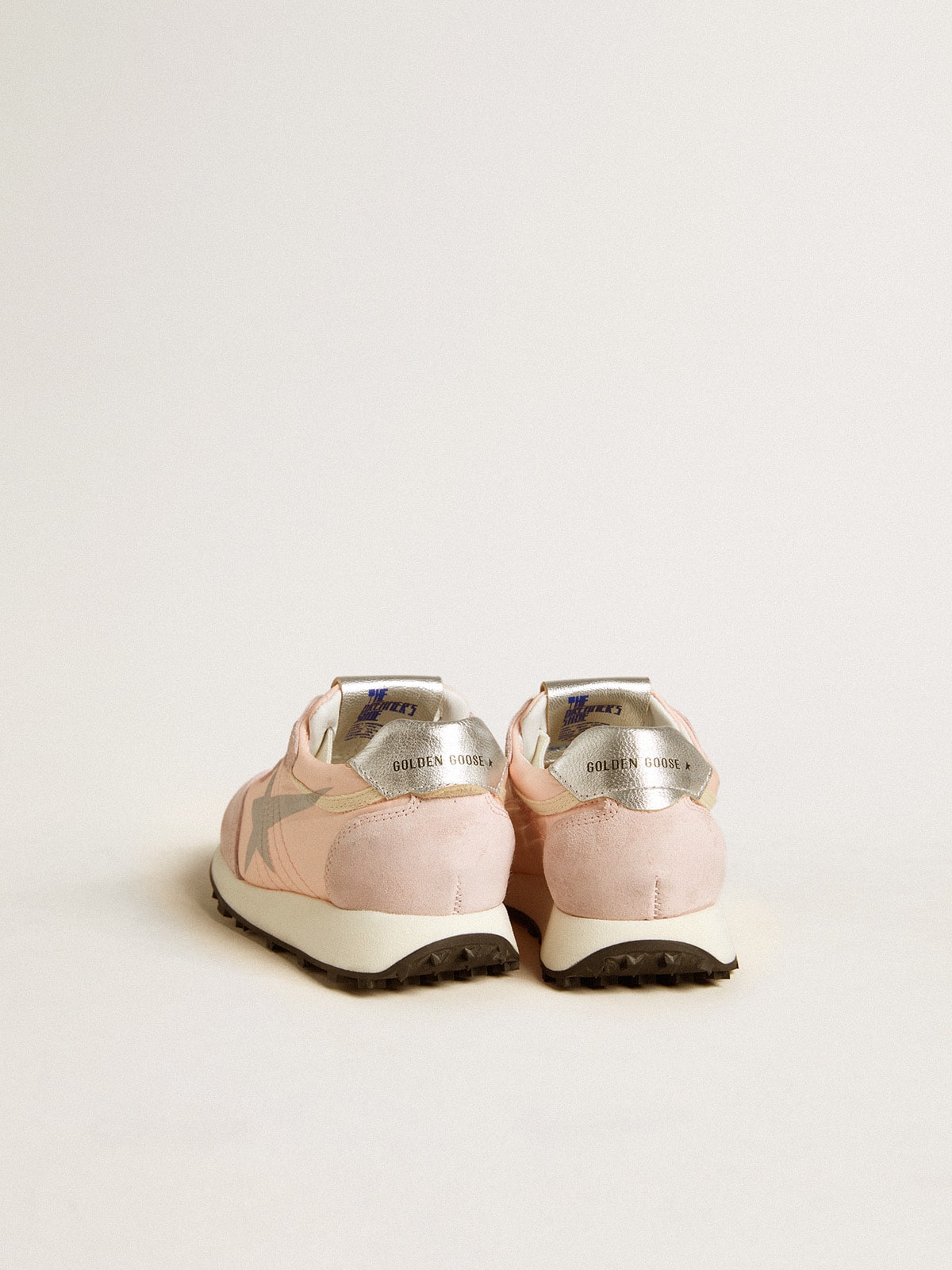 Junior Marathon in pink nylon with printed star and leather heel tab