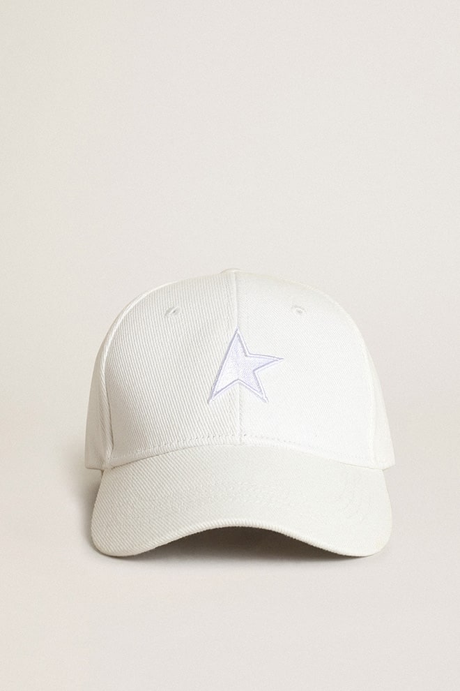 Kids’ white baseball cap with star