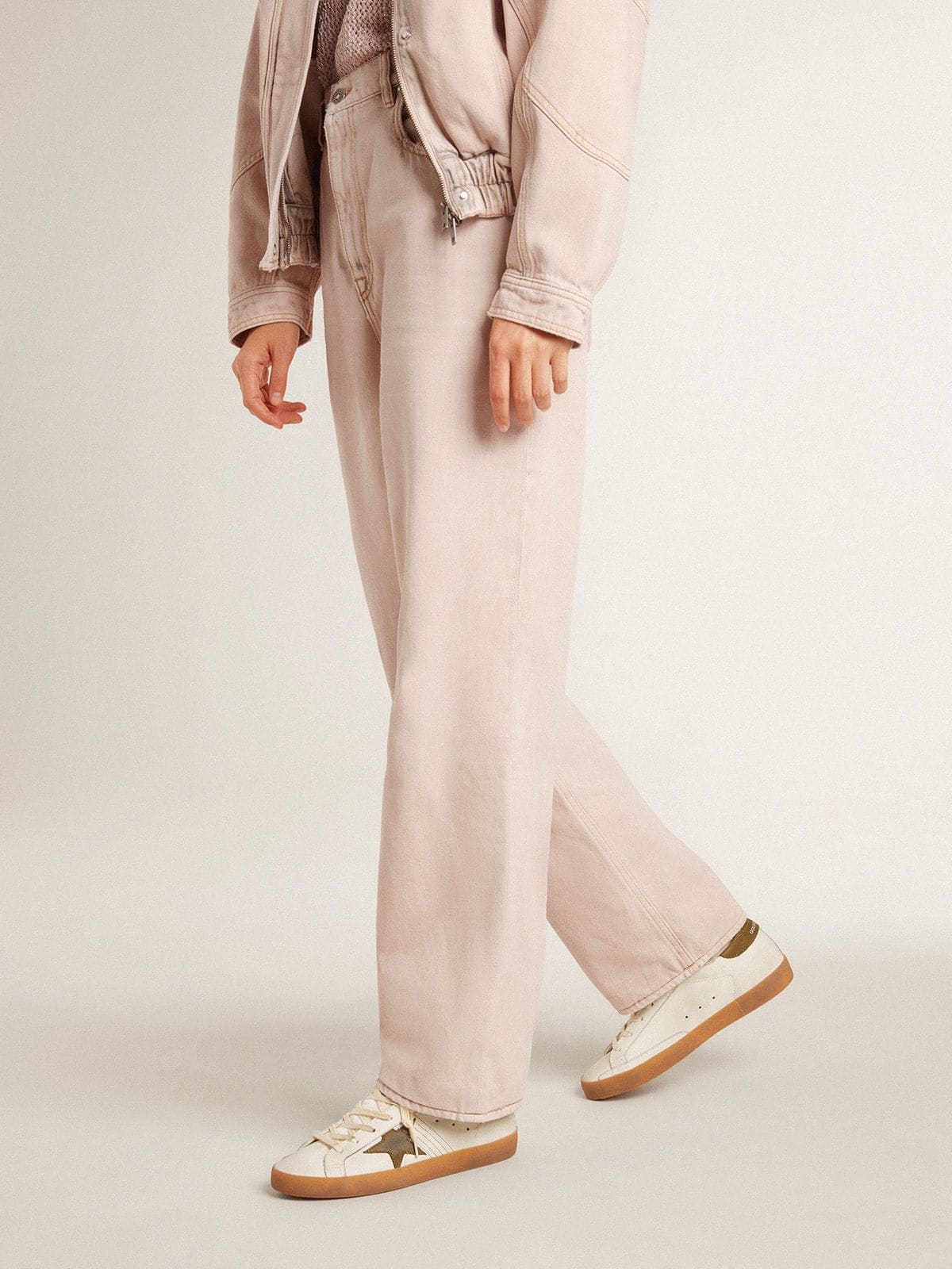 Women's Super-Star LTD with military green nubuck star and heel tab