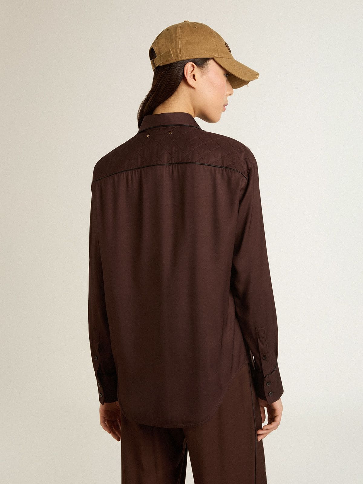 Women’s brown shirt with quilted details