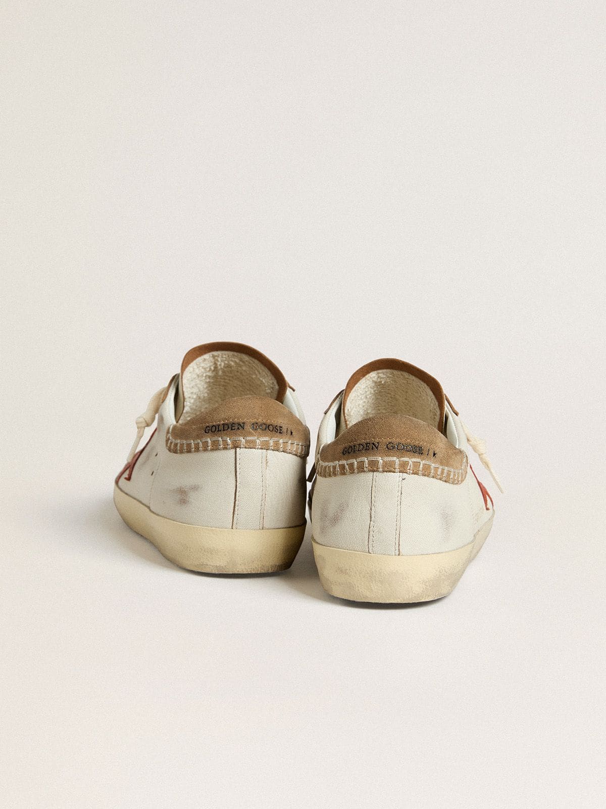 Men's Super-Star LTD in nappa leather with orange leather star and tobacco suede heel tab