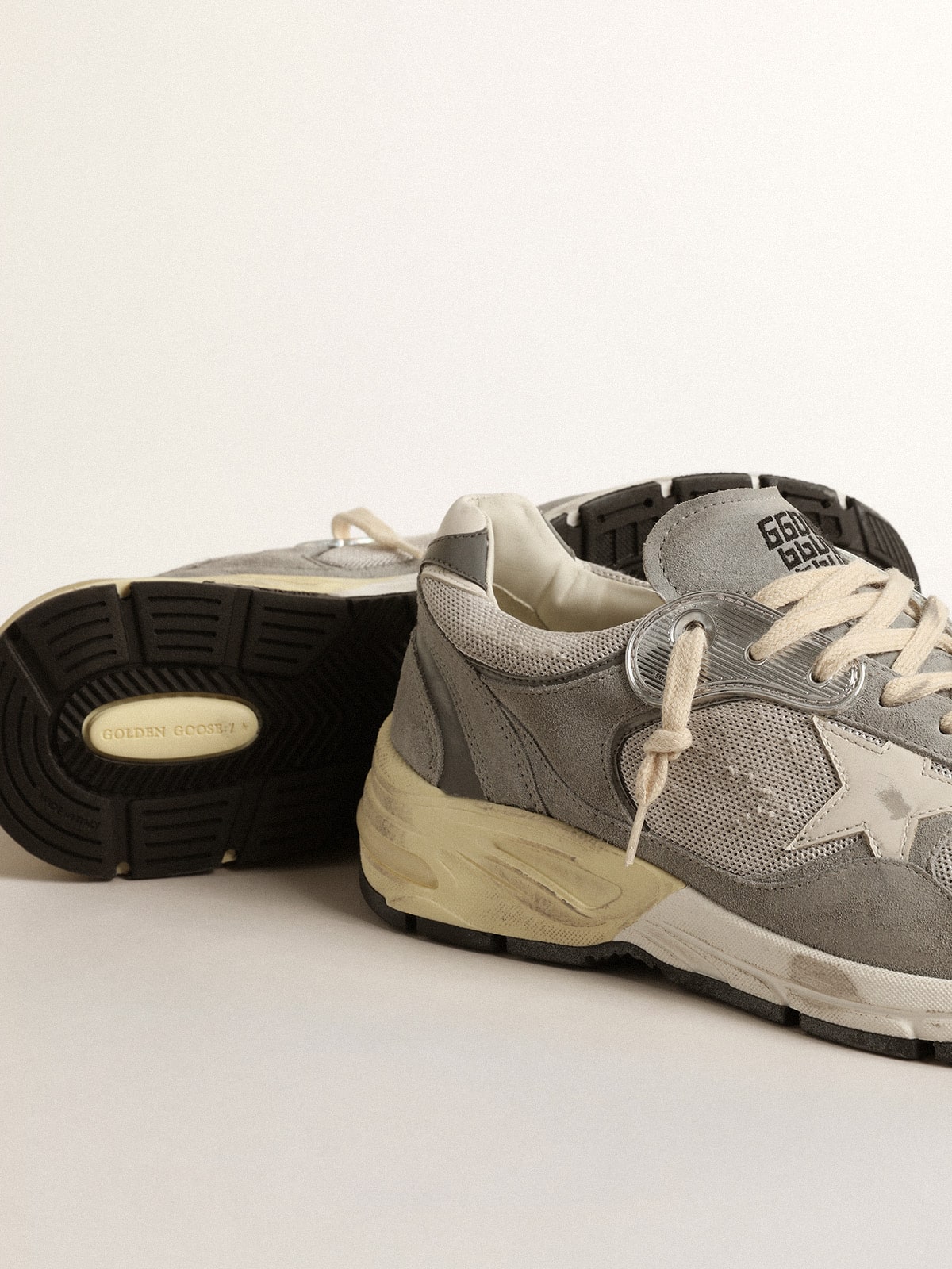 Men’s Dad-Star in suede and mesh with white leather star and heel tab