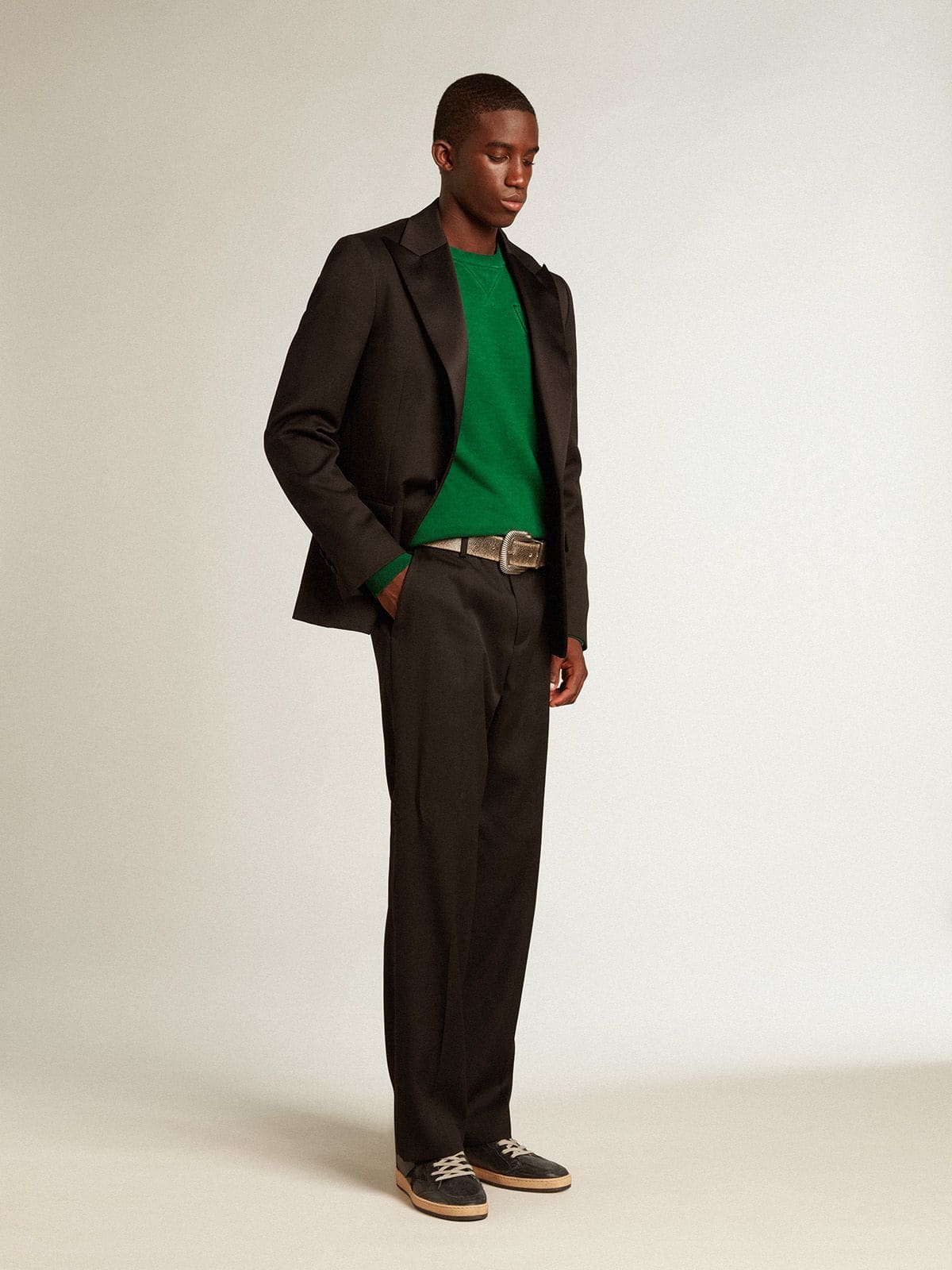 Men’s Ball Star in black nappa with suede star and nappa heel tab