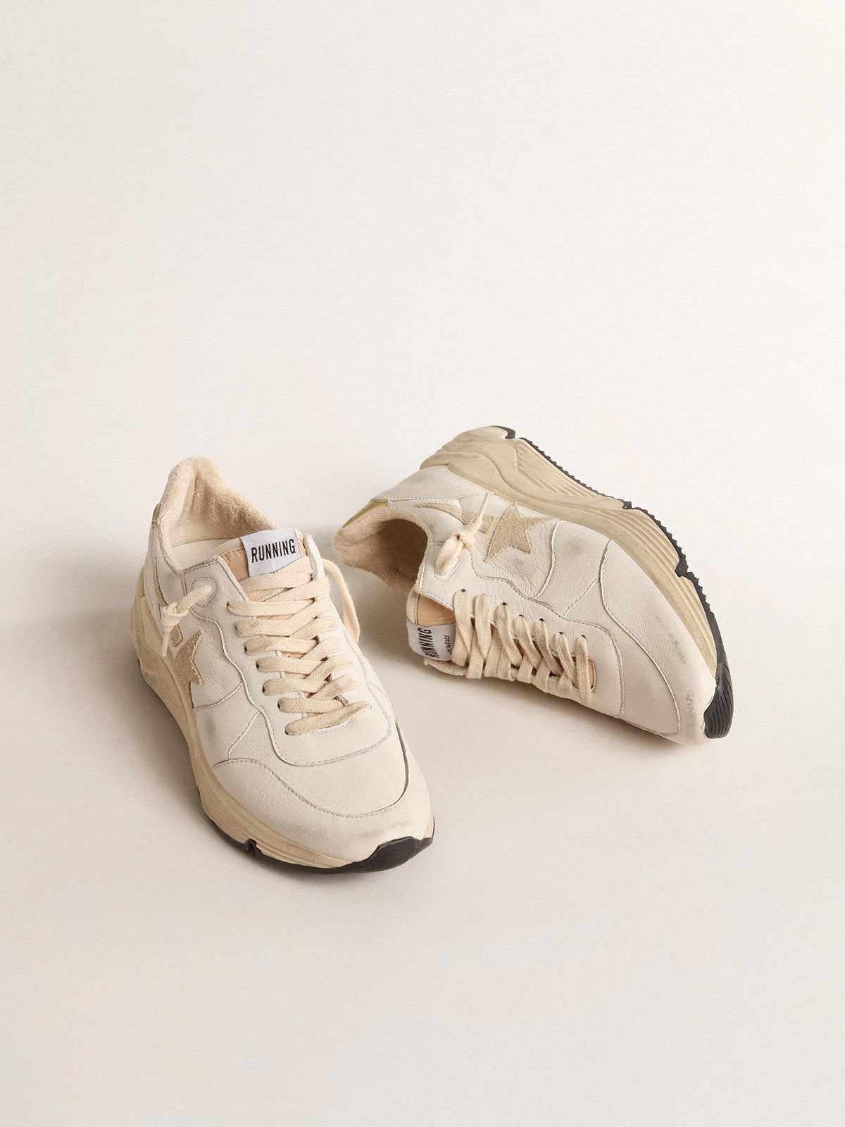 Women's Running Sole LTD in nappa with suede star and gold heel tab