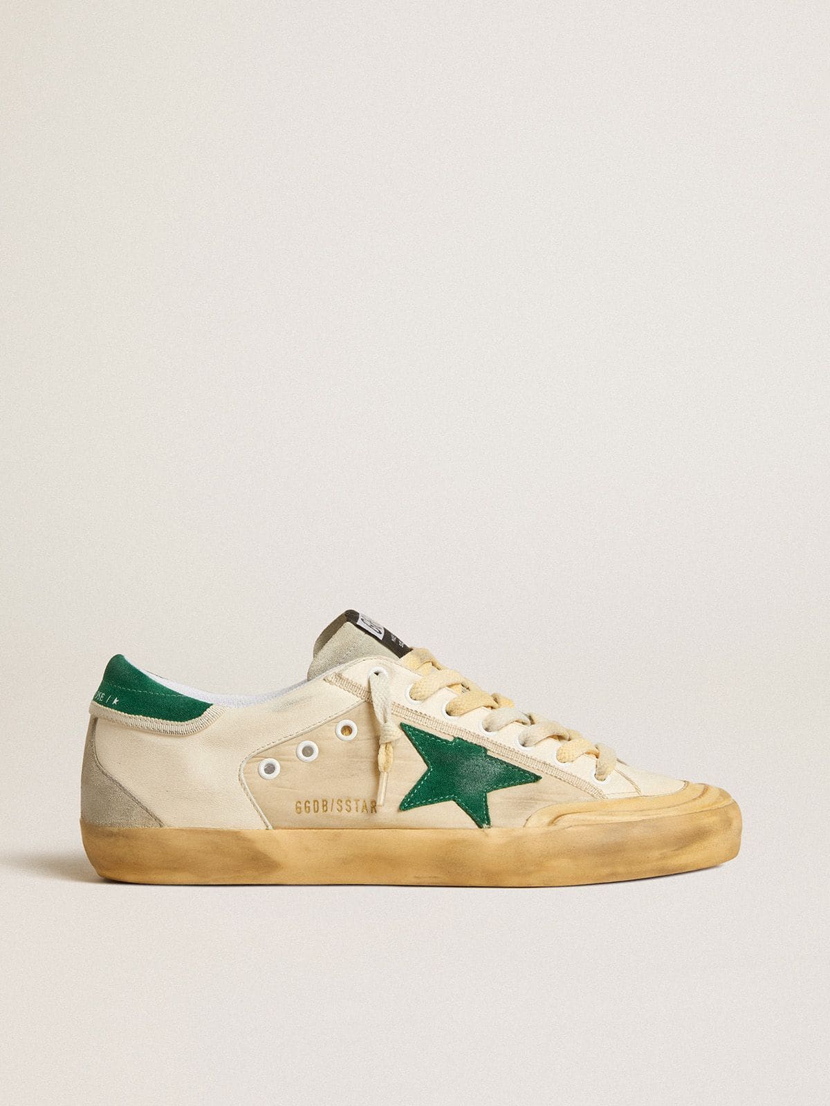 Men's Super-Star Penstar in nappa and nylon with green suede star and heel tab