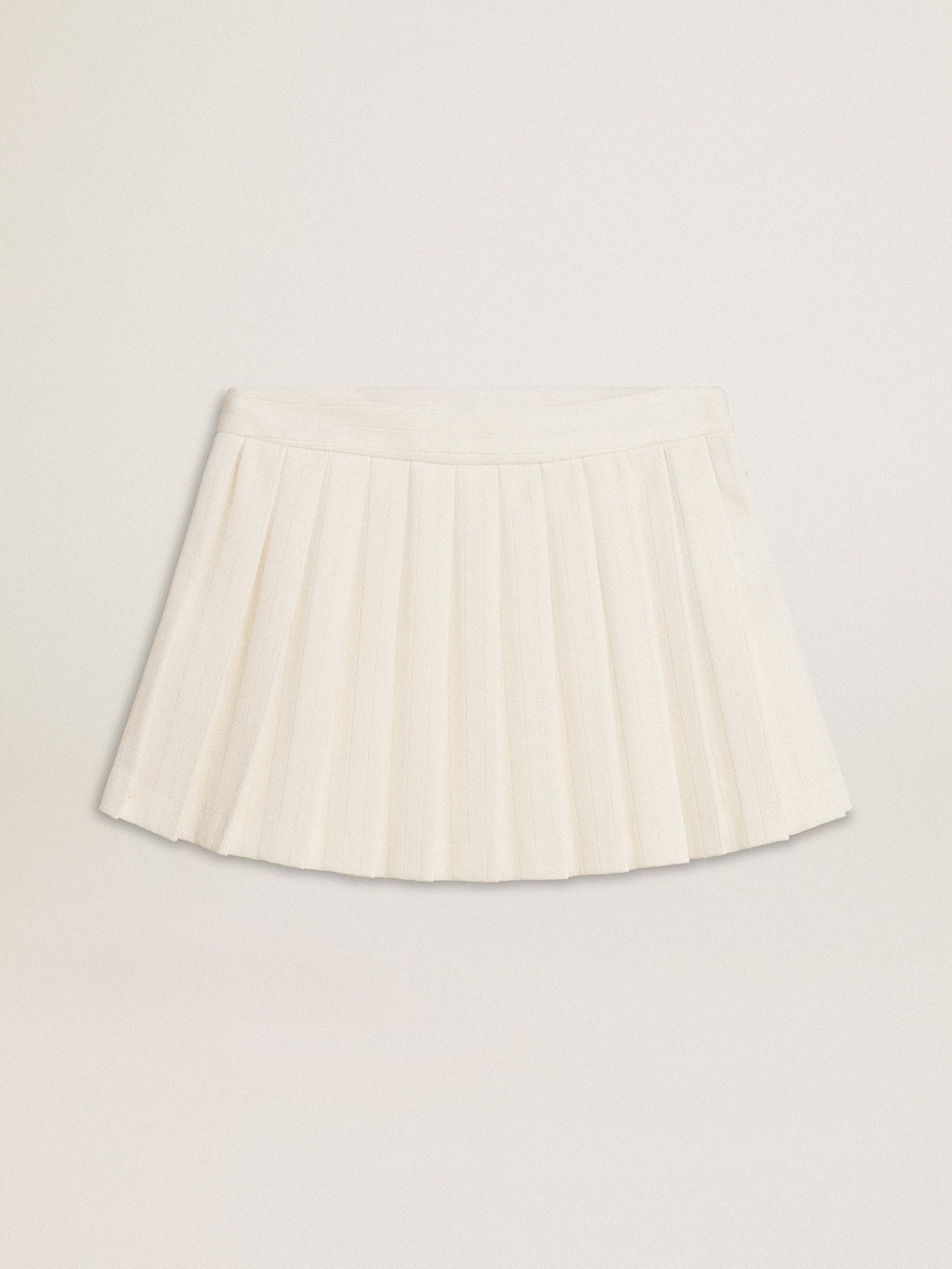 White pleated Star miniskirt