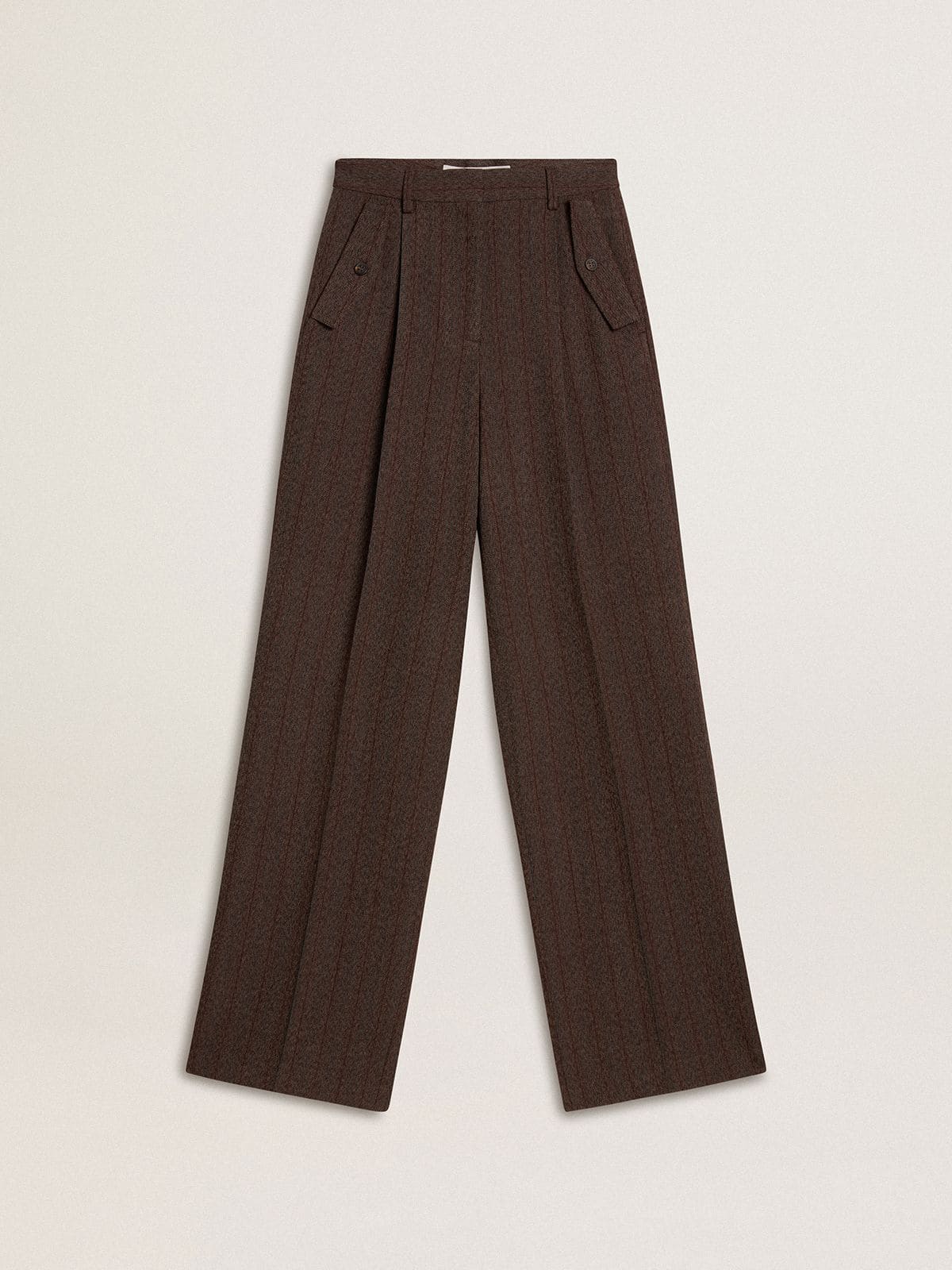 Women's brown virgin wool pants