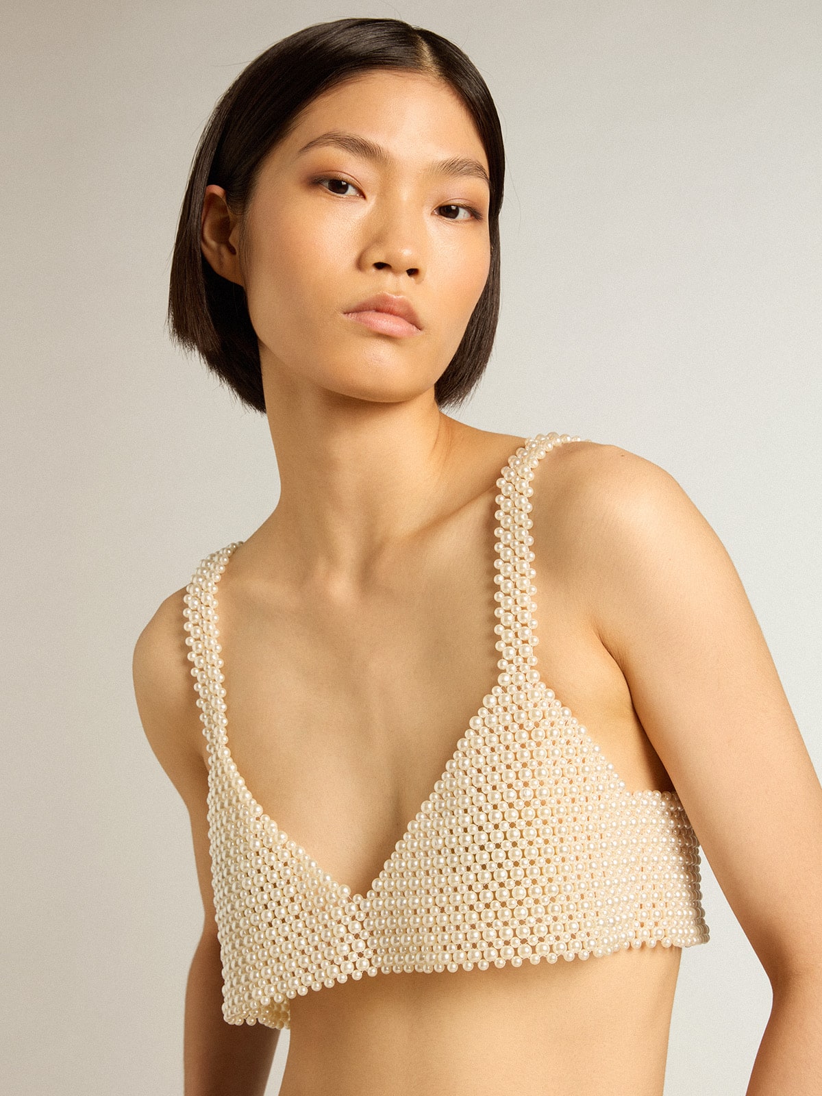 Women’s string of pearls top