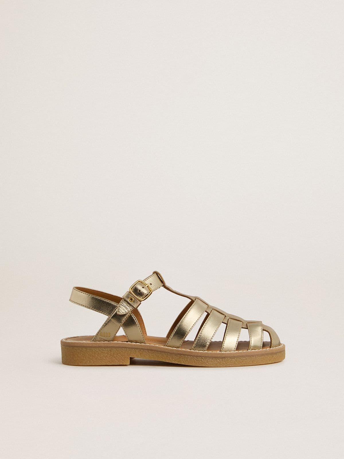 Young Maxime sandals in gold metallic leather