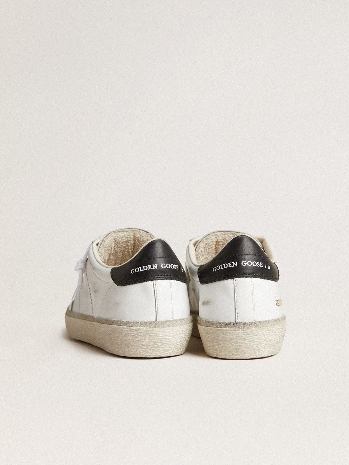 Men's Soul Star in white leather with black leather heel tab