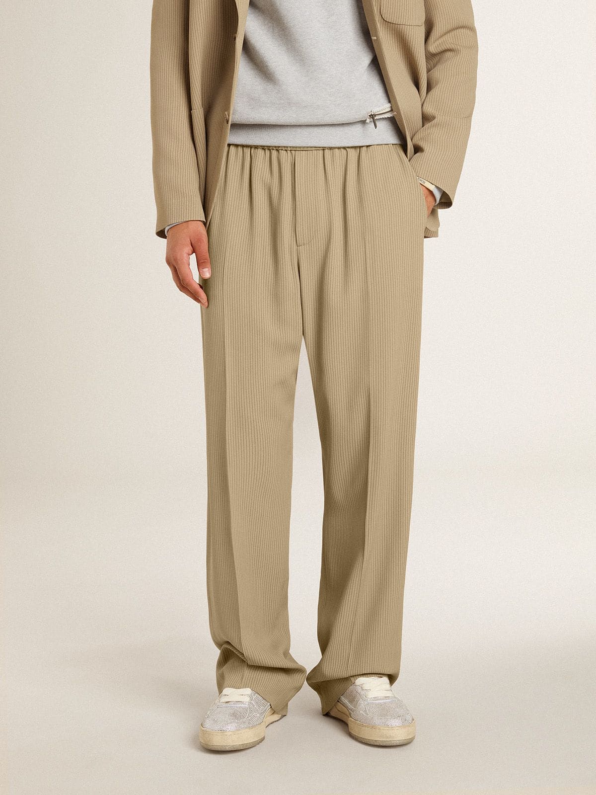 Men's travertine-colored joggers
