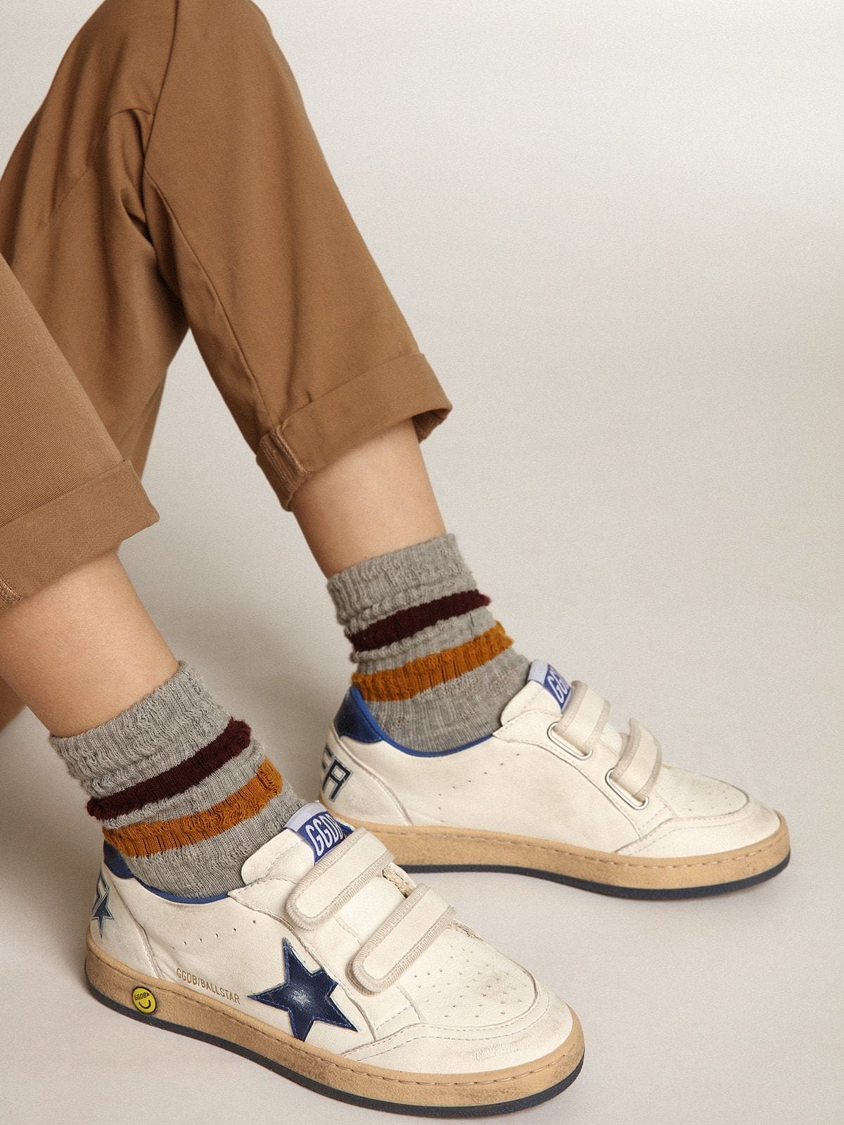 Junior Ball Star with blue metallic leather star and heel tab