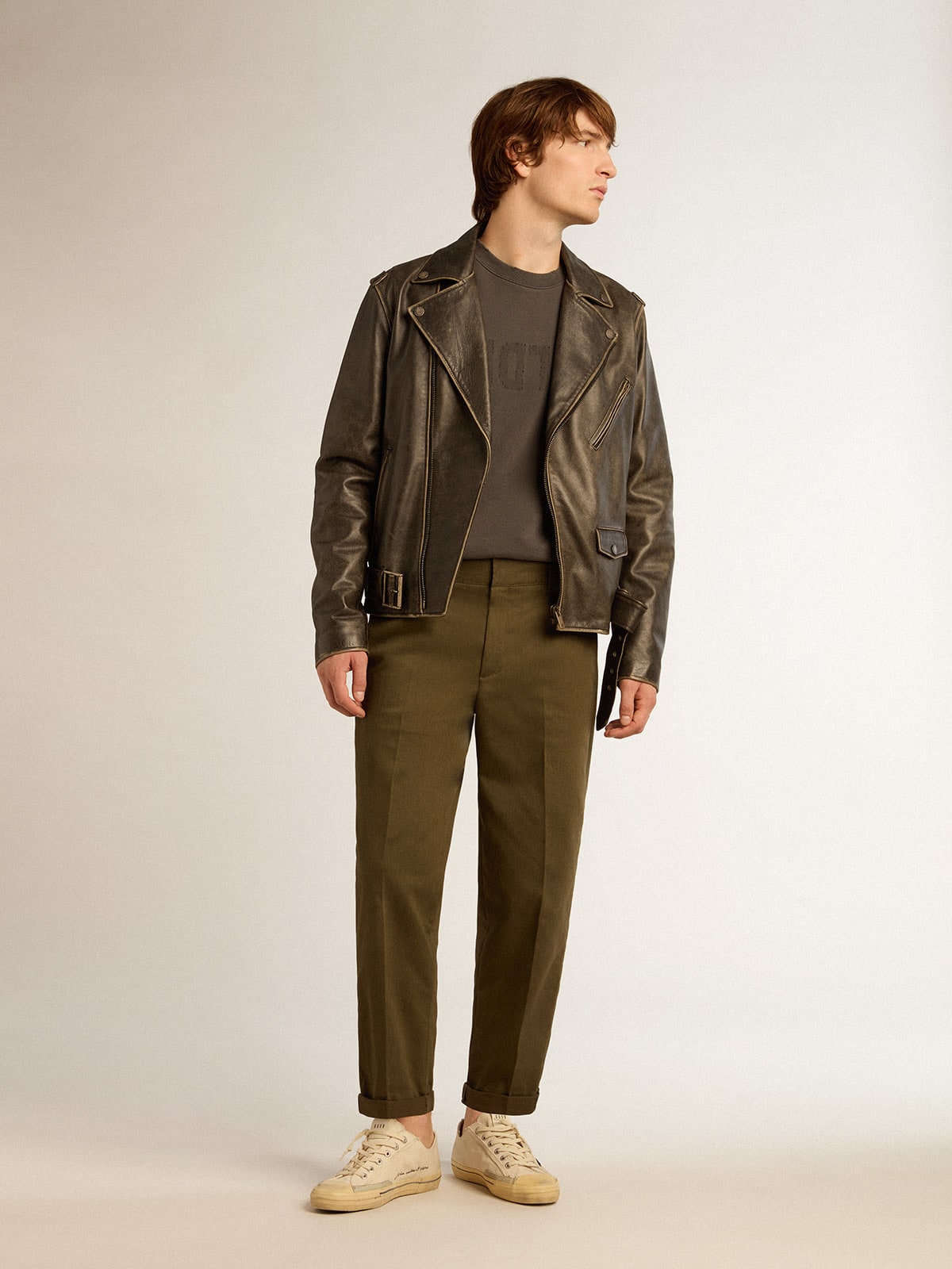 Military-green Golden Collection chinos