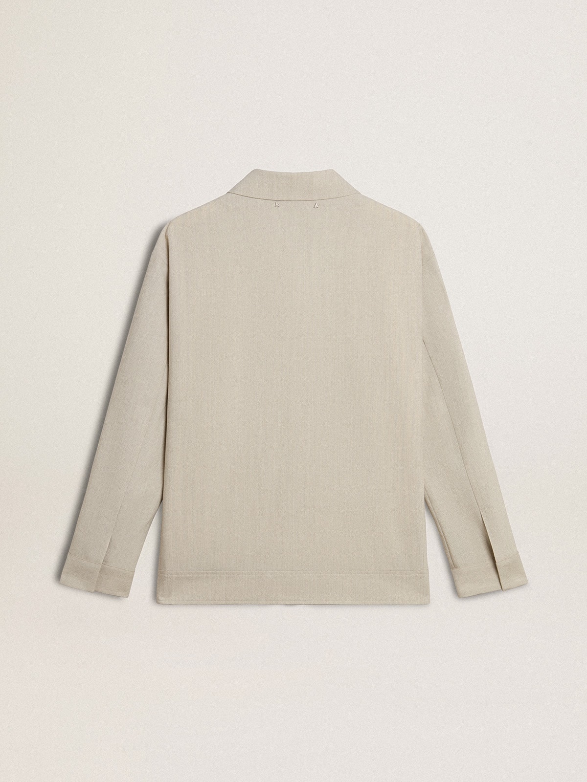 Men's khaki wool blend coach jacket