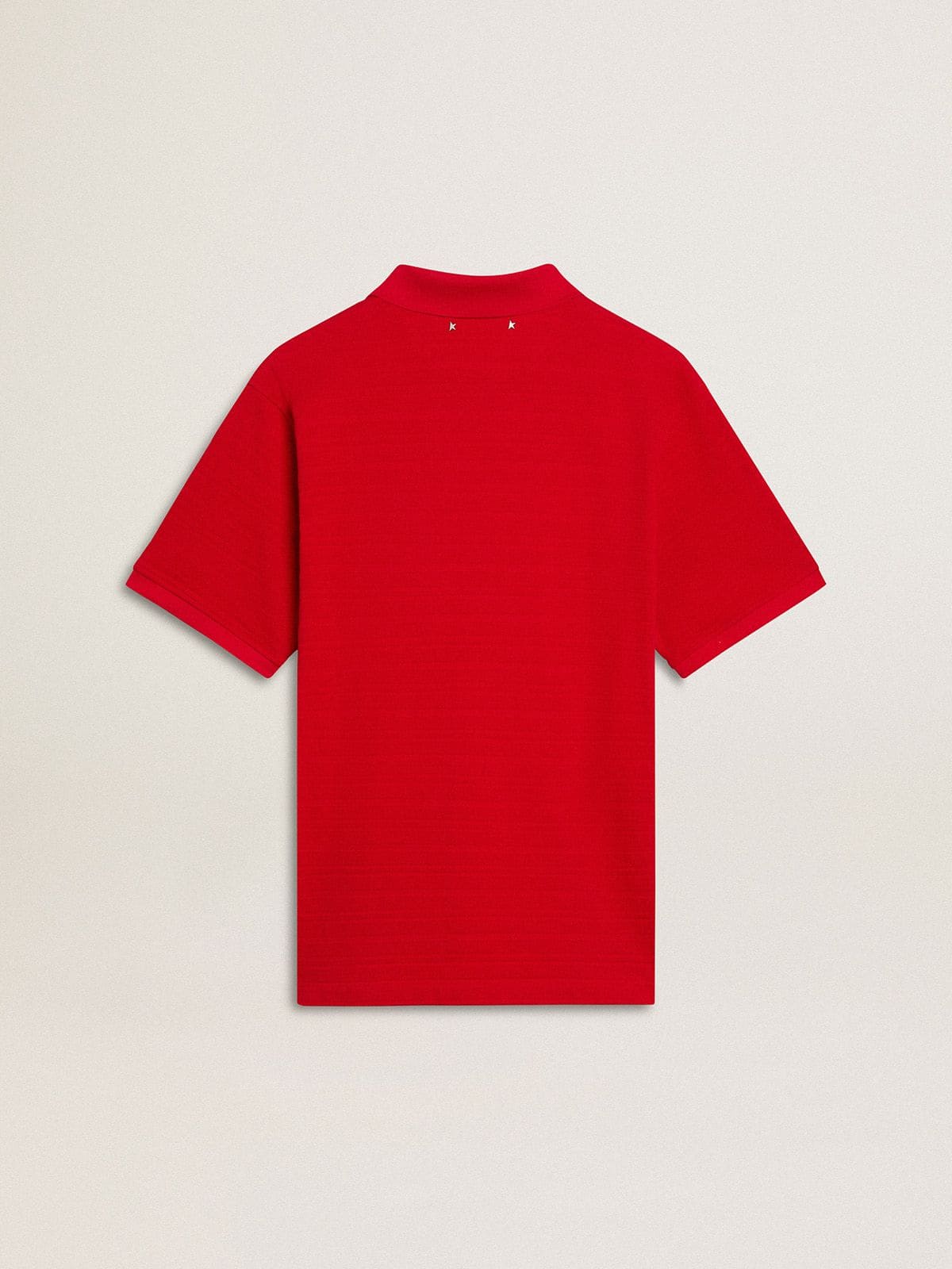 Men's polo shirt in red cotton piquet