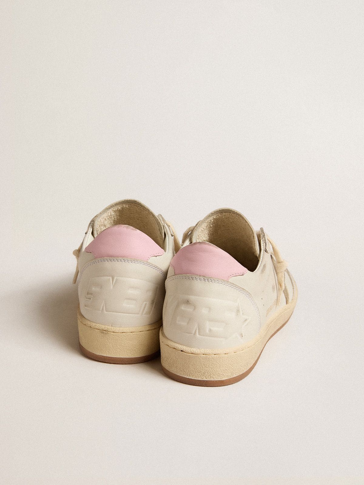 Women's Ball Star with gold foiled leather star and pink leather heel tab