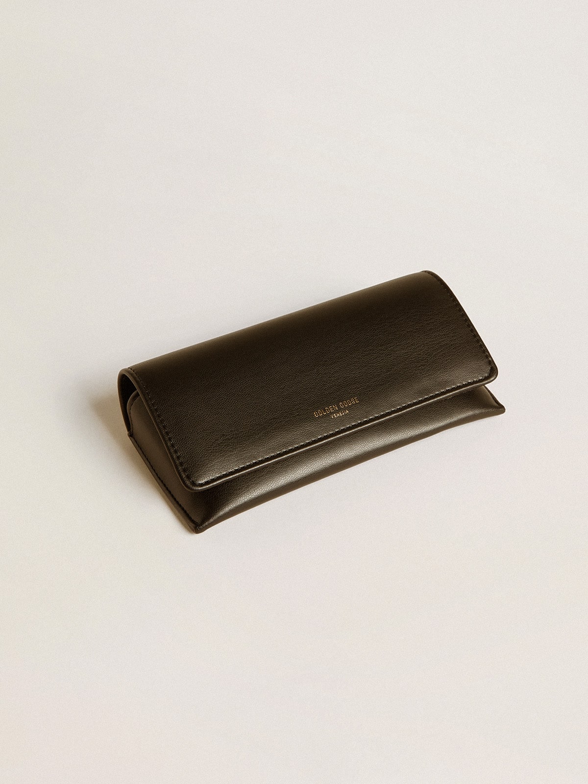 Square-style Panthos sunglasses with beige frame and gold details