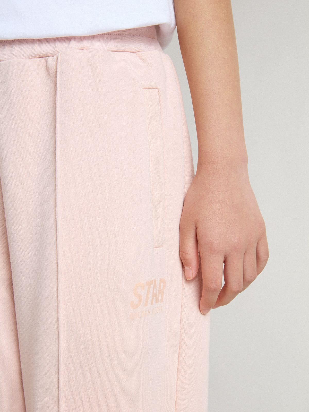 Girls’ pink joggers with print