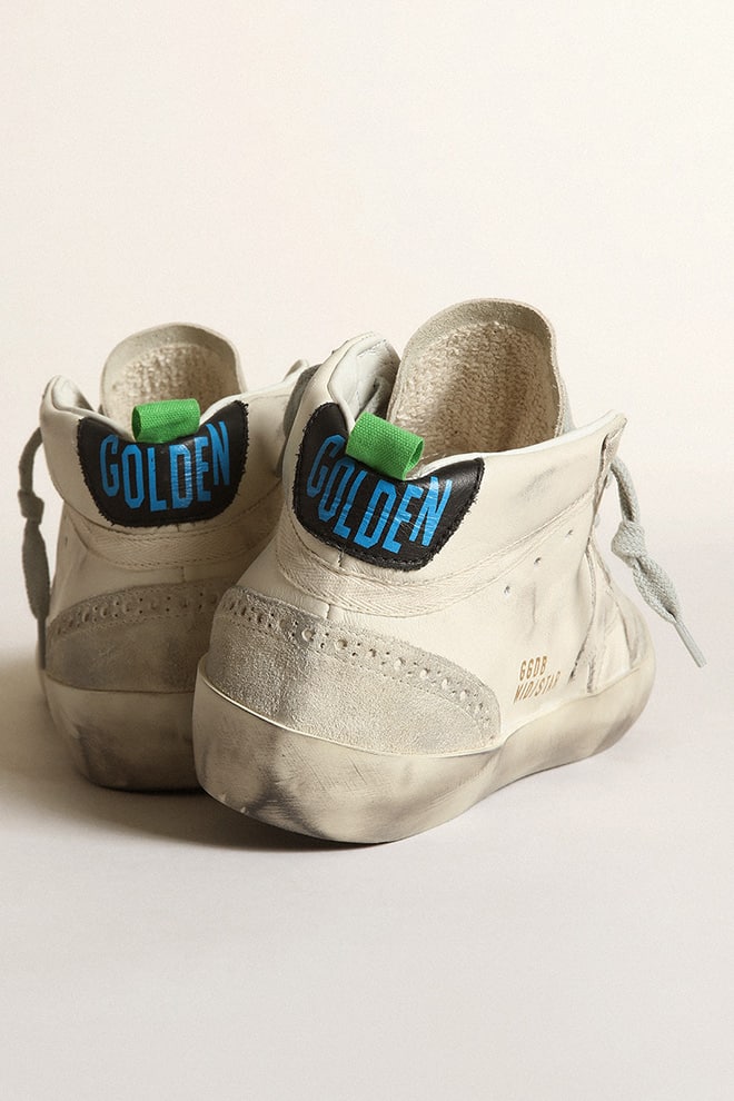 Women’s Mid-Star with white leather star and gray suede inserts