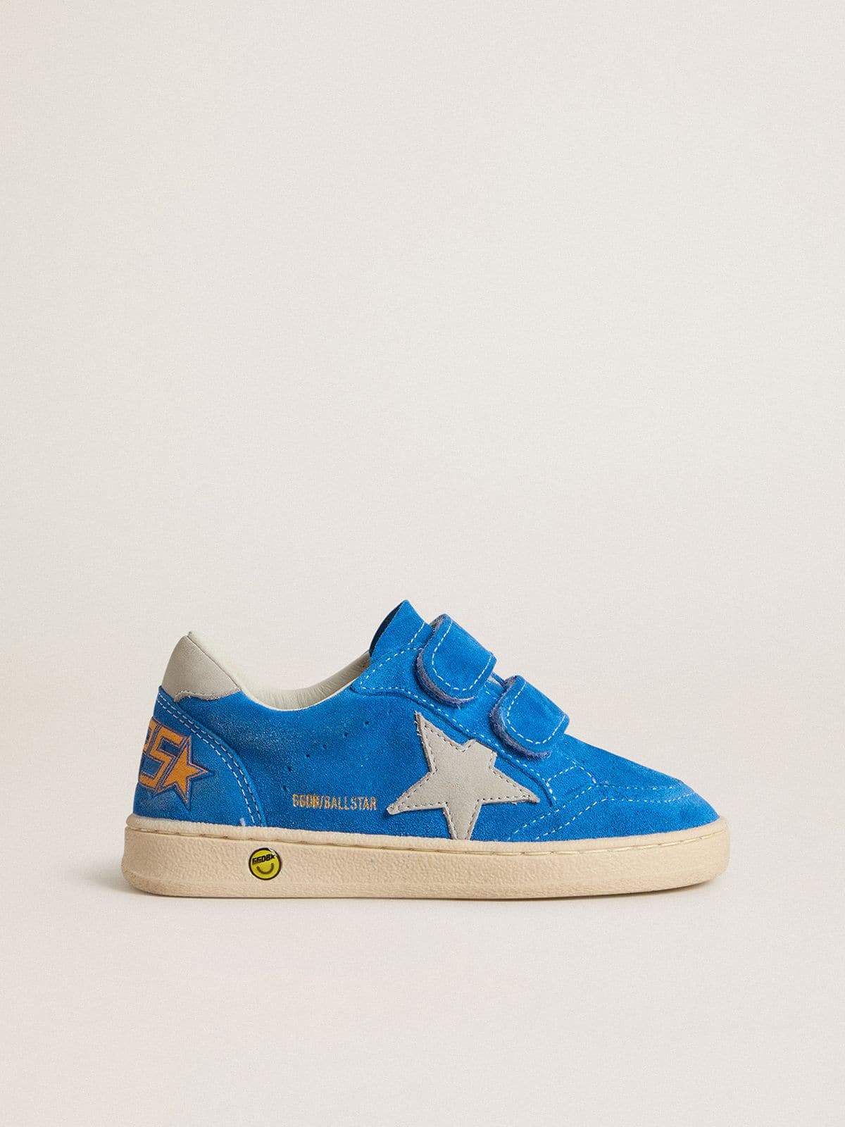 Teen Ball Star in light blue suede with gray nubuck star and heel tab