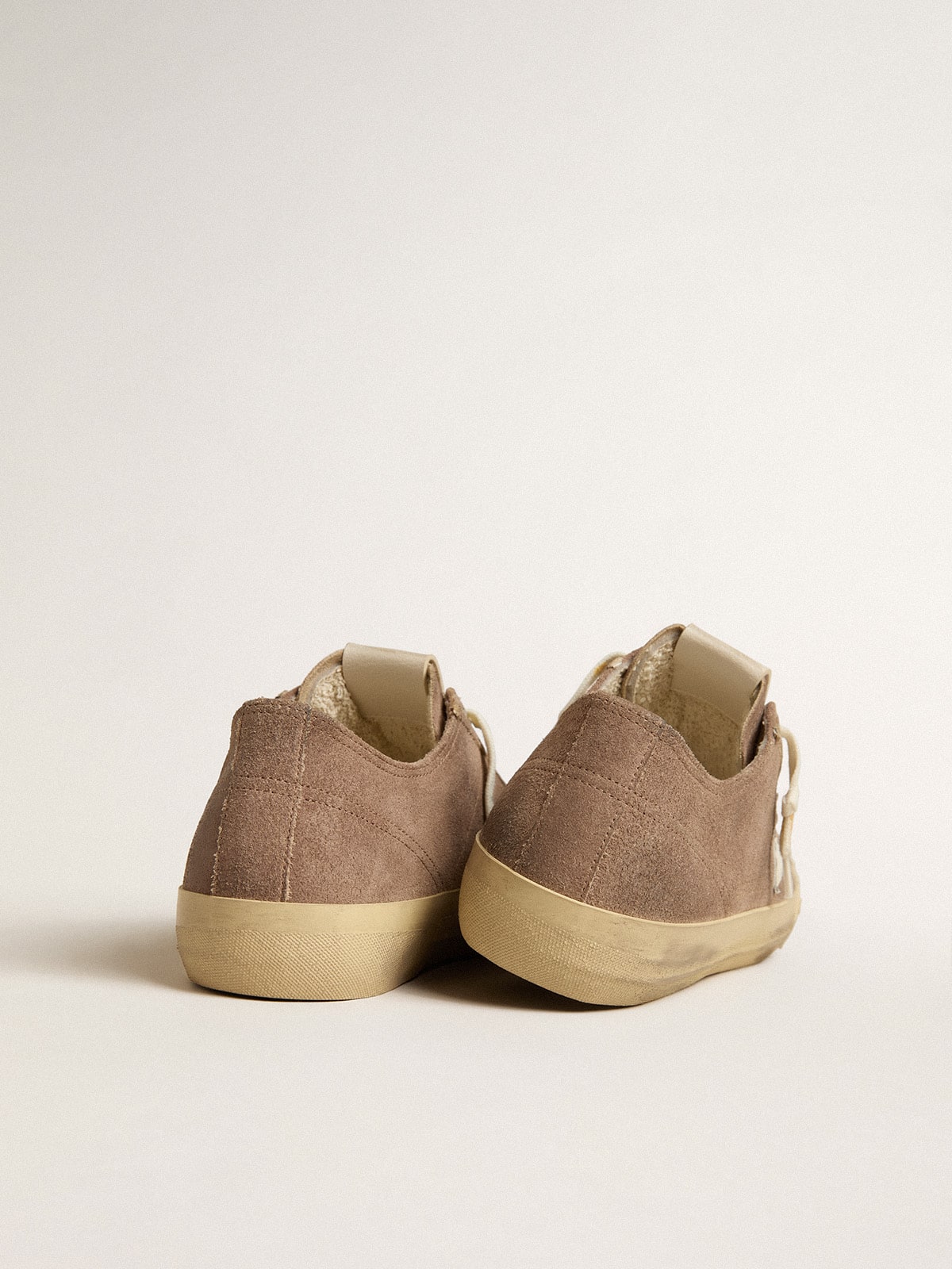 Men's V-Star in dove-gray suede with white nappa leather star