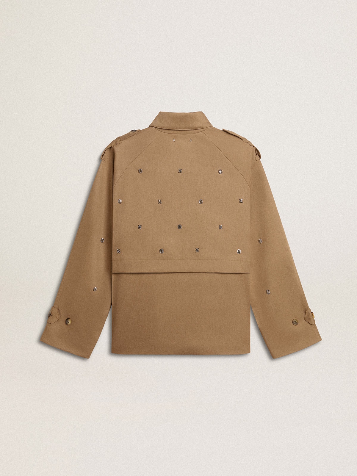 Women's oversized trench coat with crystals