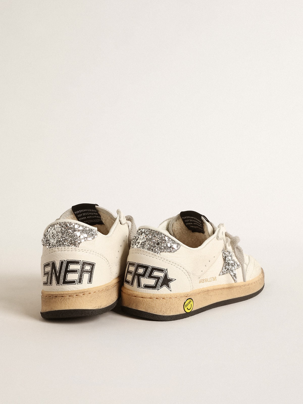 Young Ball Star in nappa with silver glitter star and heel tab