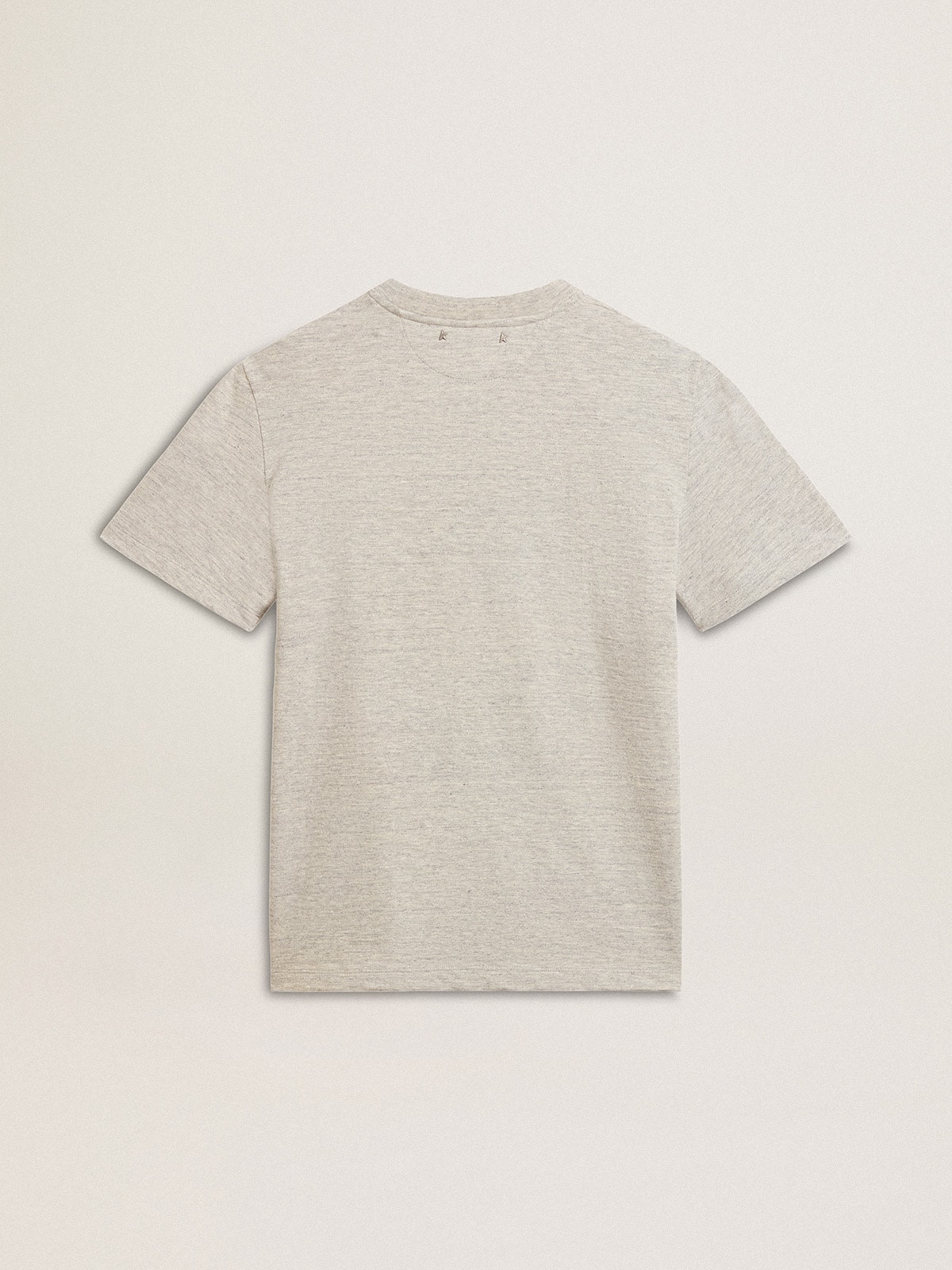 Women’s T-shirt in gray melange cotton with seasonal print