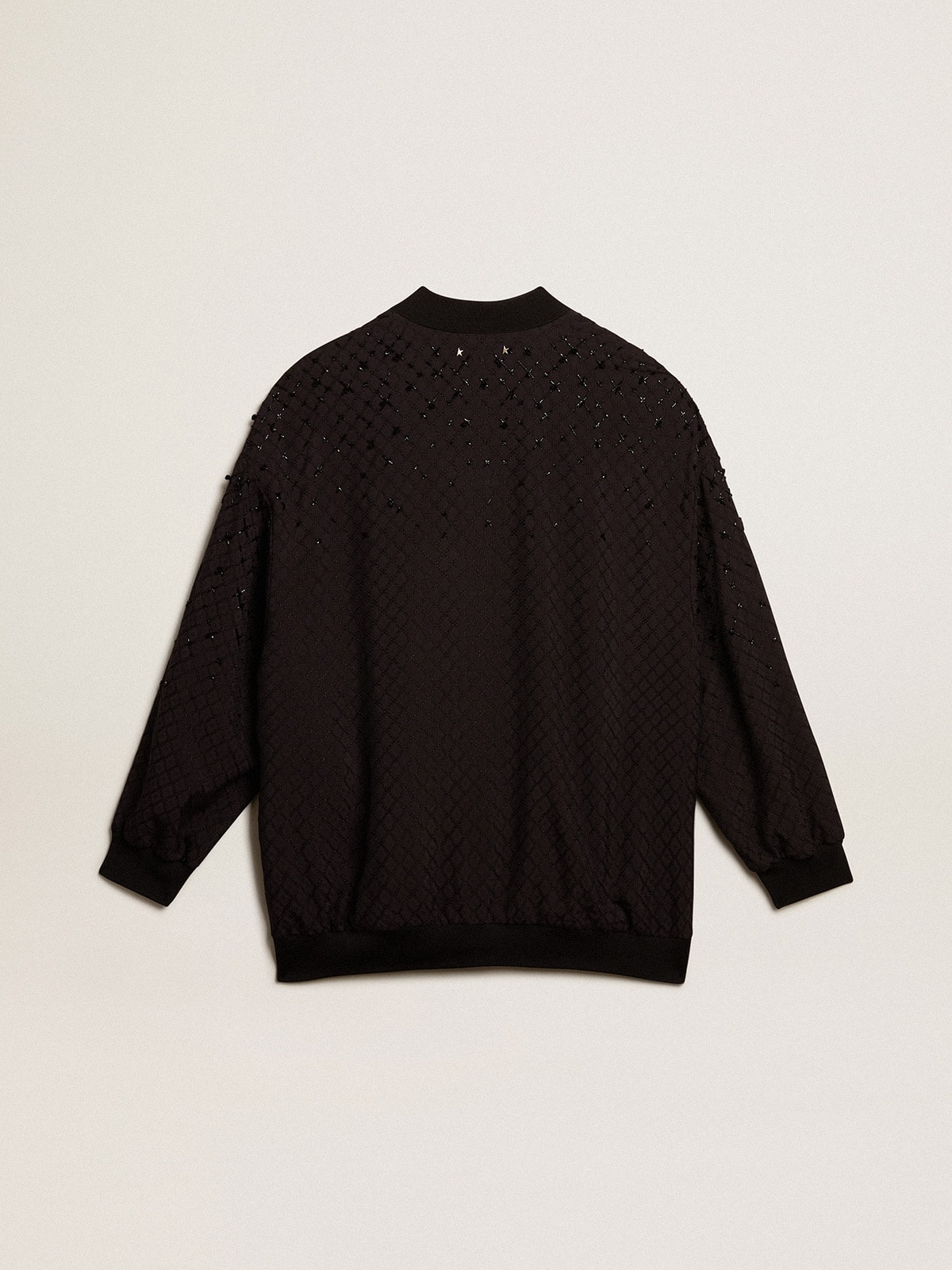 Women’s black cardigan with shaded embroidery