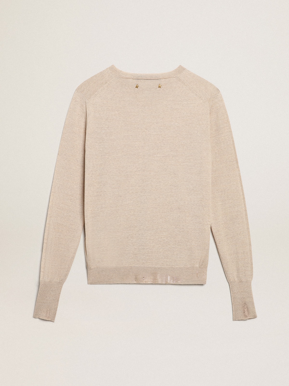 Women's sweater in light brown merino wool