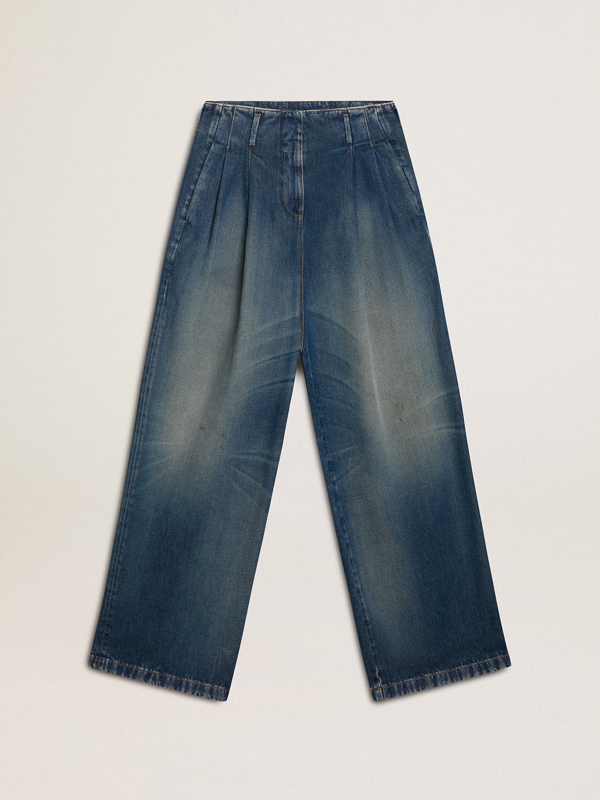 Women’s wide-leg medium wash CNY jeans