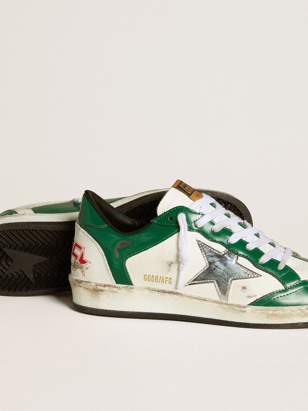 Women's Ball Star LAB in green and white leather with silver star
