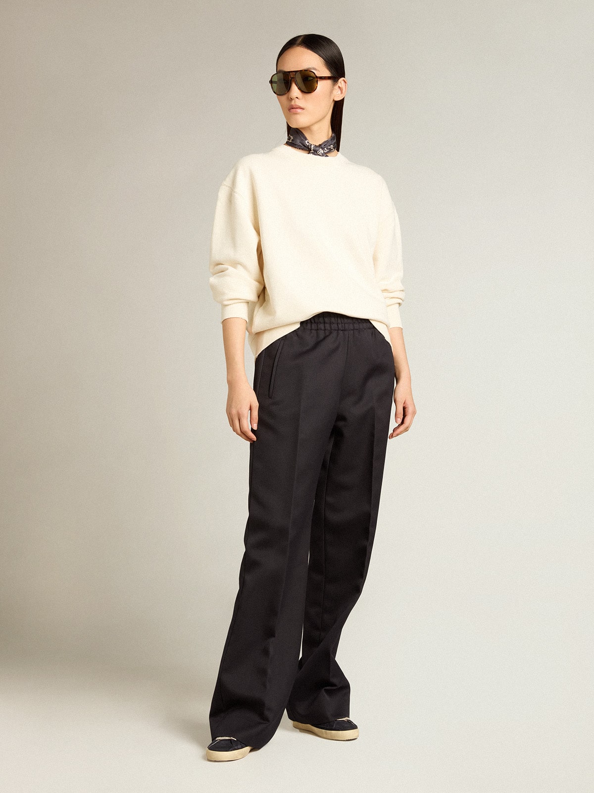 Sweatshirt in aged white with reverse logo on the back - Jersey Capsule