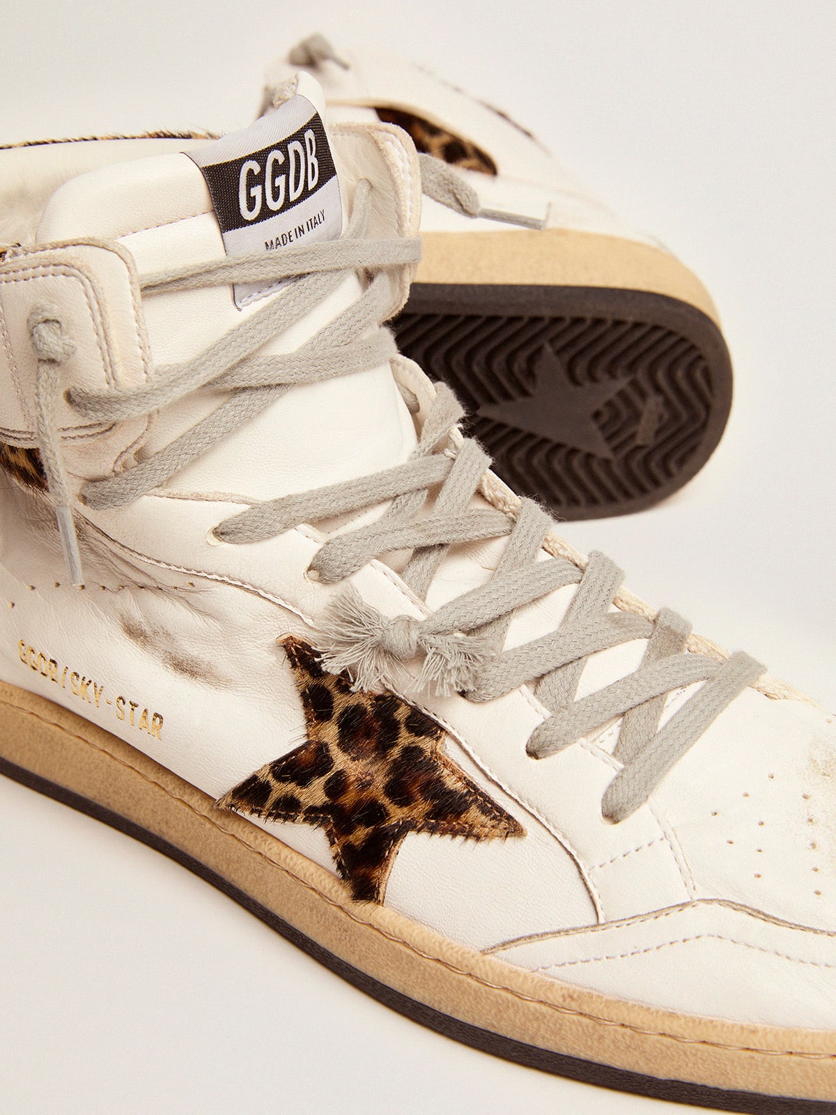 Women's Sky-Star with signature and leopard print pony skin inserts
