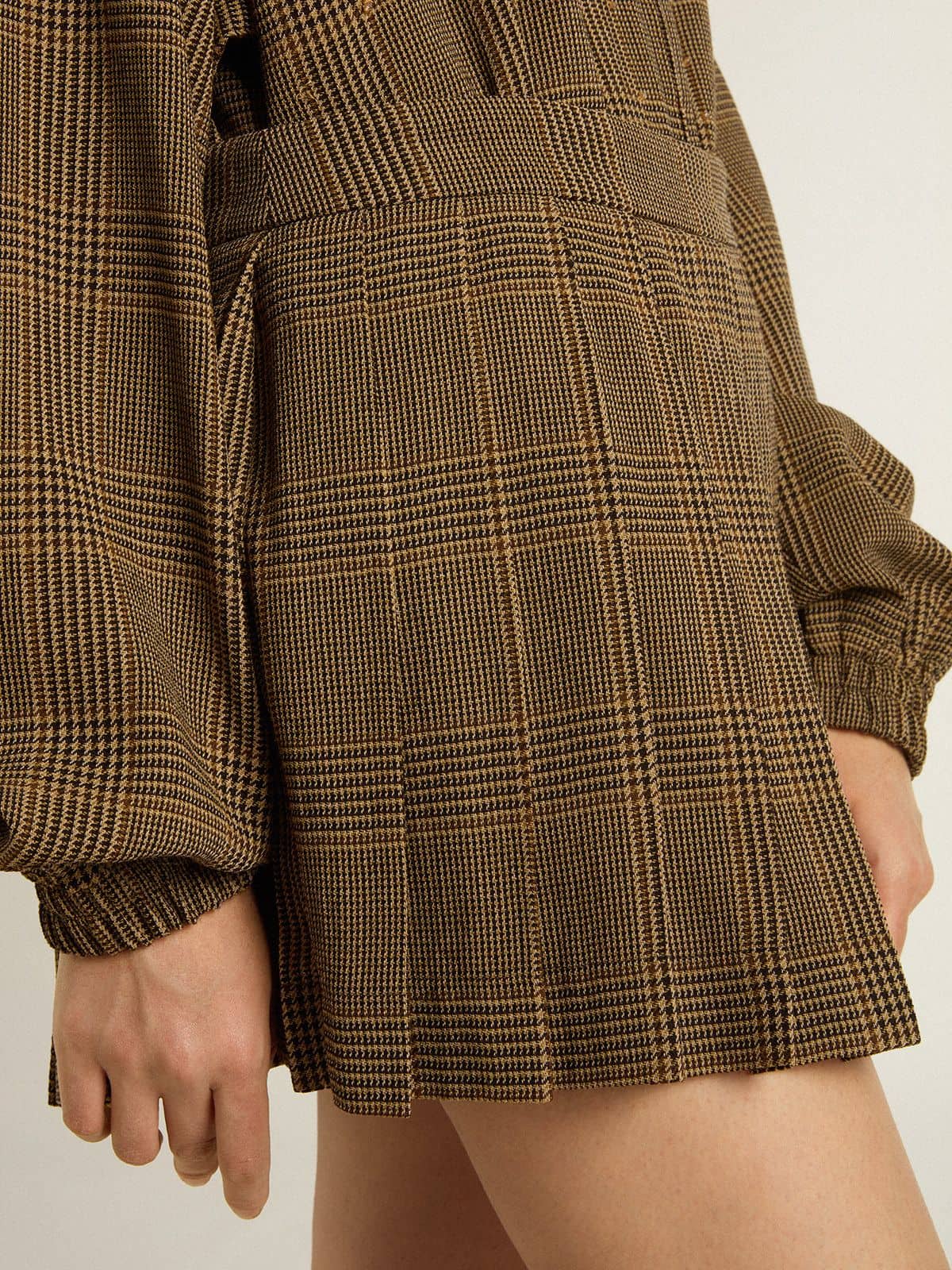 Wool pleated mini skirt