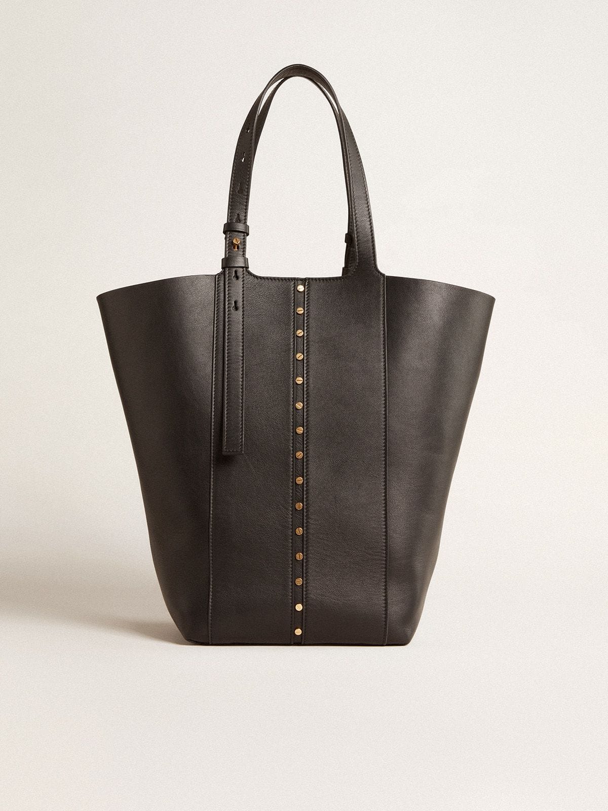 24/7 Bag North South in black leather with adjustable handles